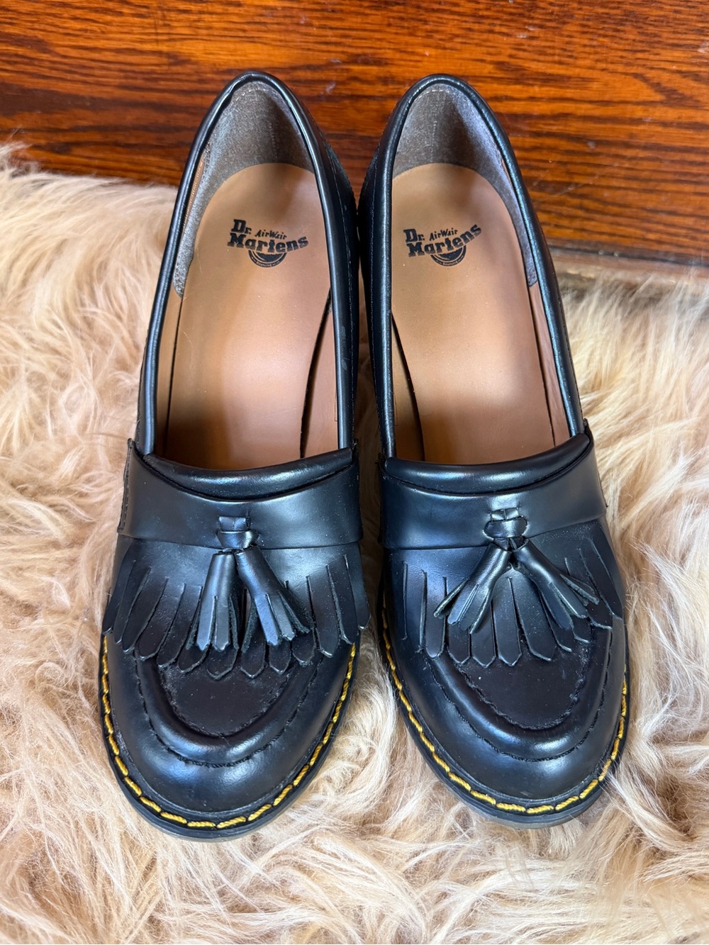 Dr. Martens Roma Packard Tassel Loafer Chunky Heels Black Rare Deadstock AW009 - Picture 3 of 9